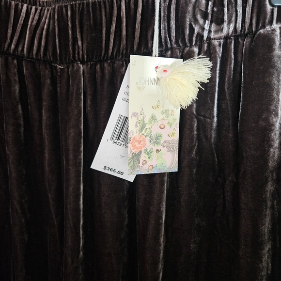 $365 NEW Johnny Was Velvet‎ Wide Leg Pant XXL Butterfly Embroidered Brown - Picture 4 of 16